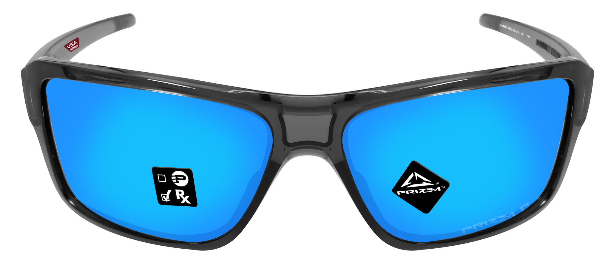 Double Edge Prizm Sapphire Polarized Lenses, Grey Smoke Frame Sunglasses